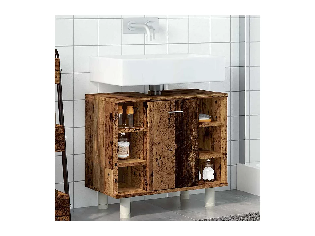 Armoire de salle de bain vieux bois 60x32x53,5 cm