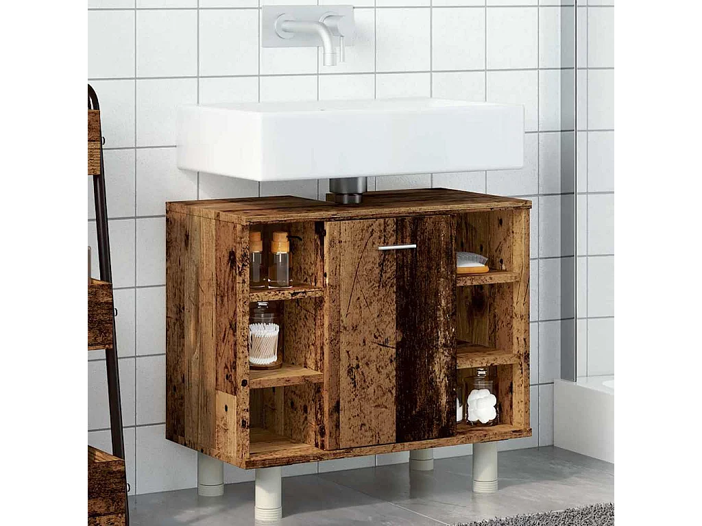 Armoire de salle de bain vieux bois 60x32x53,5 cm