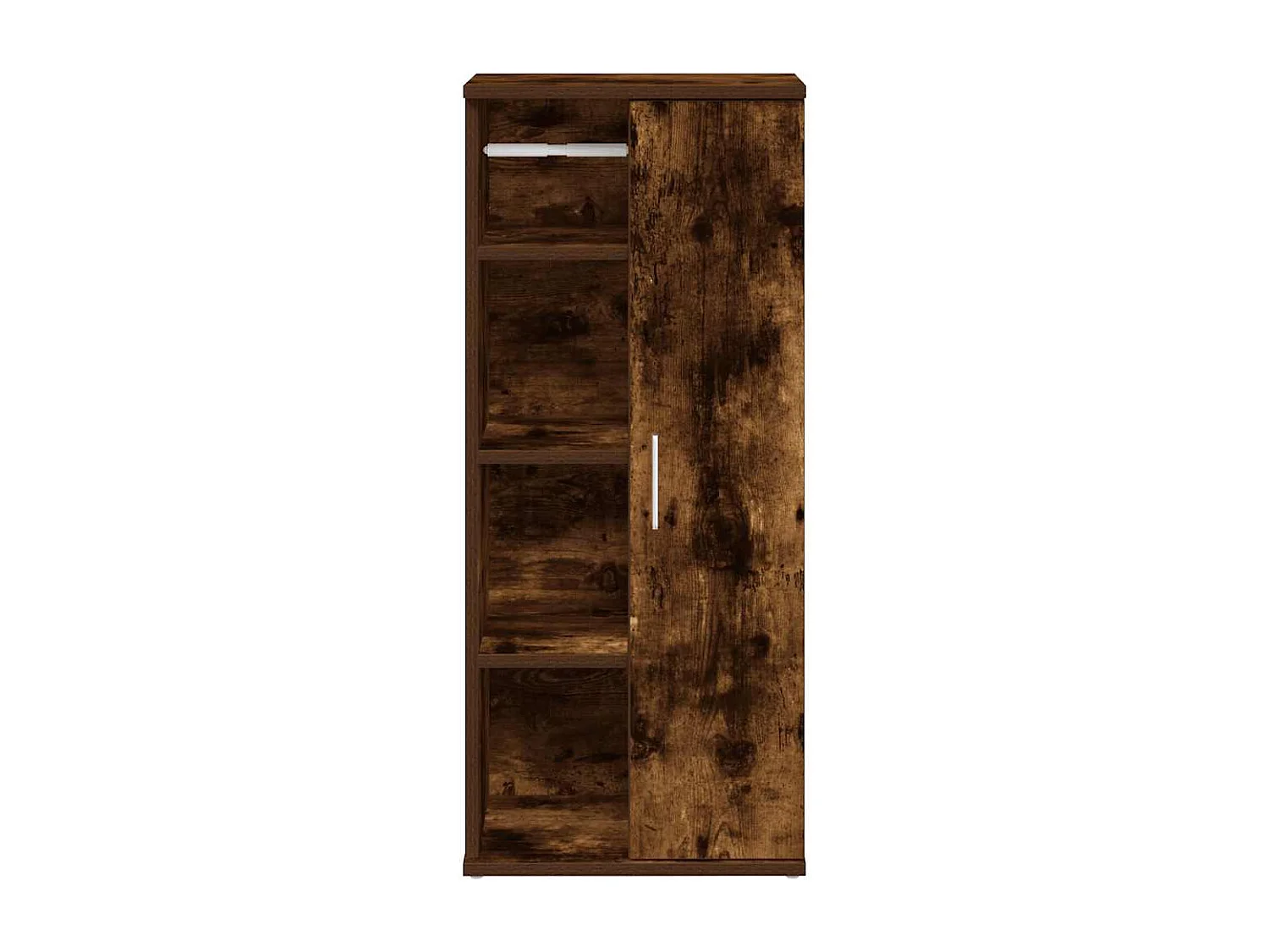 Meuble de salle de bain avec porte-rouleau chêne fumé