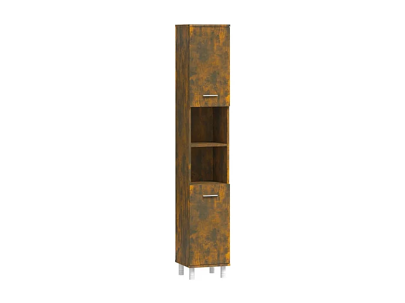 Armoire de bain Chêne fumé 30x30x179 cm Bois d'ingénierie