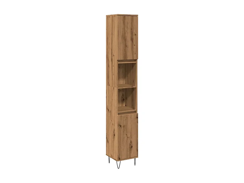 Armoire de salle de bain chêne artisanal 30x30x190 cm