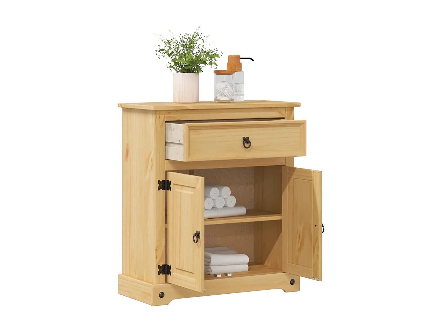 Mobile bagno Corona 70x33x80 cm in legno massello di pino