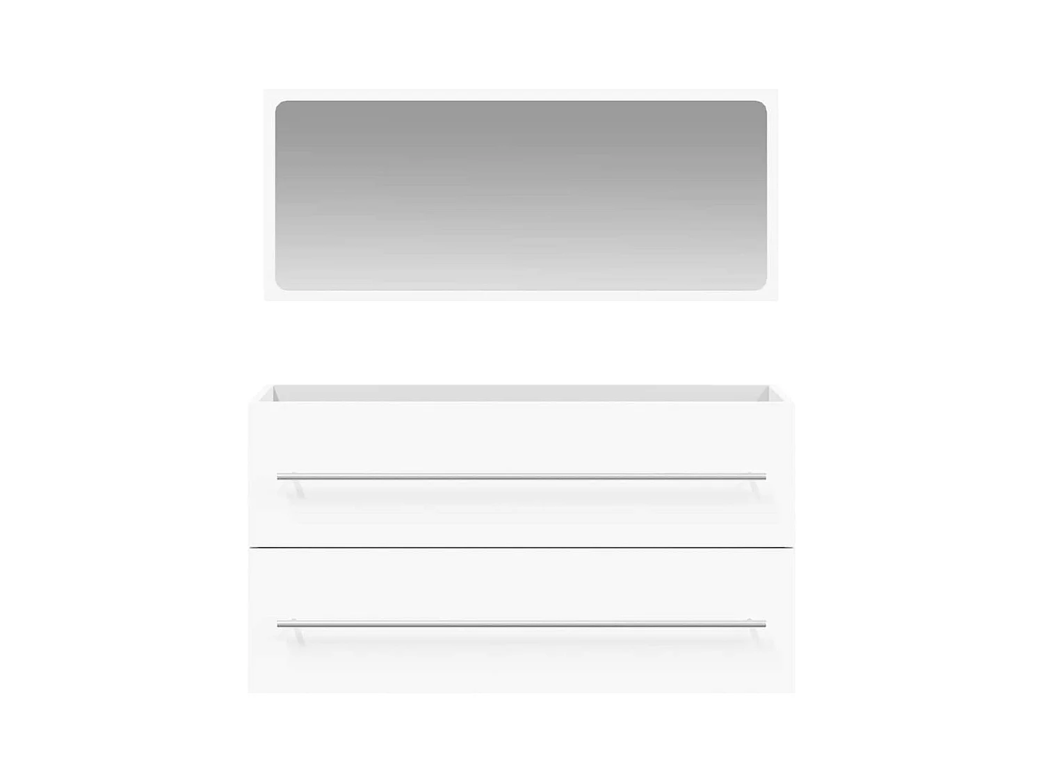 Badkamermeubel met spiegel wit bewerkt hout