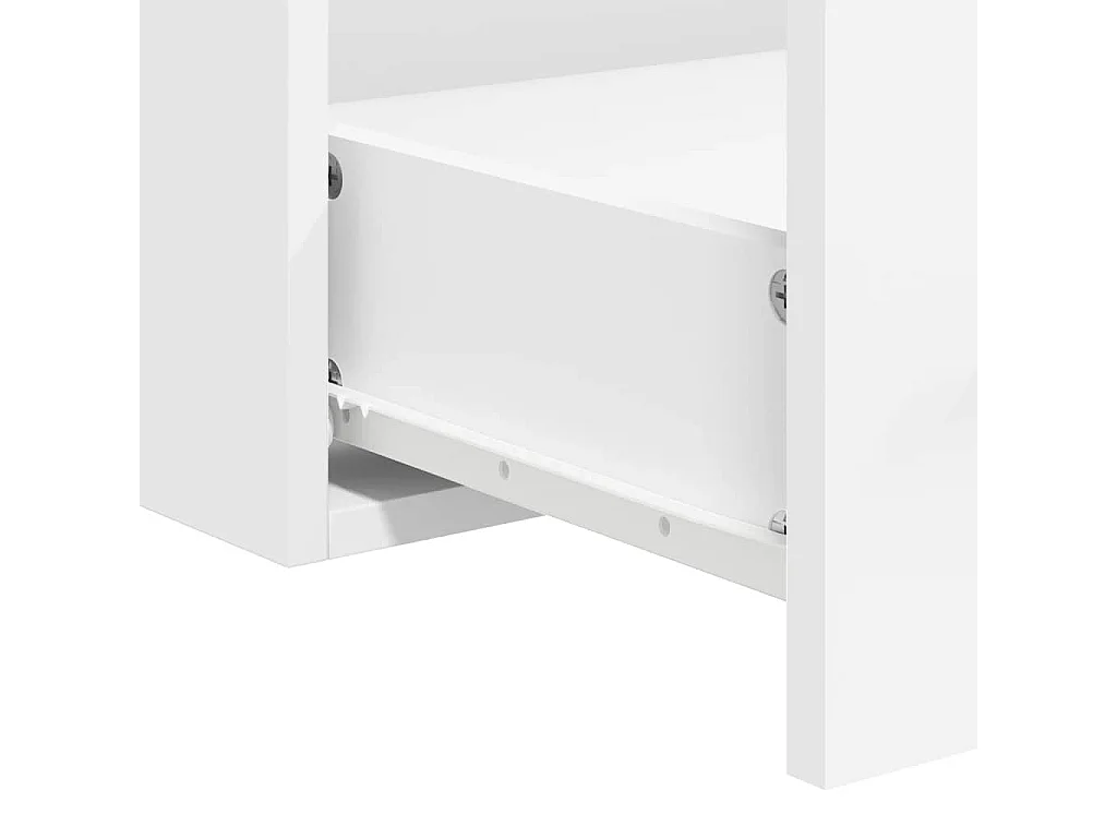 Mobile da bagno con specchio in legno ingegnerizzato bianco