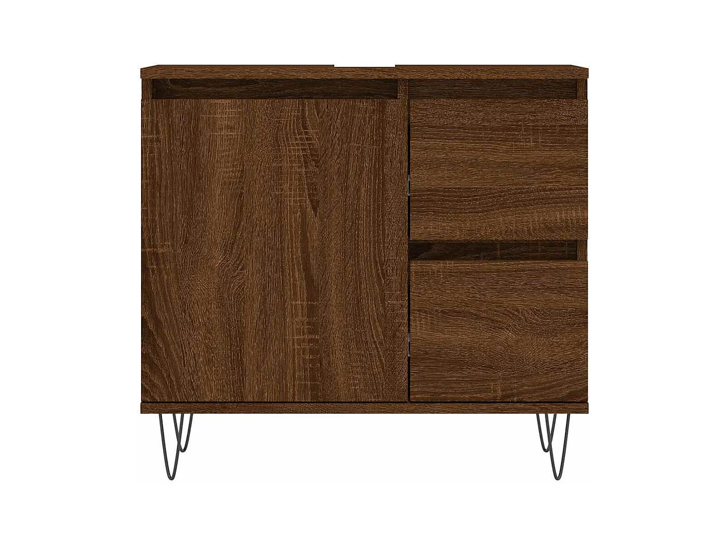 Badkamerkast bruin eiken 65x33x60 cm bewerkt hout