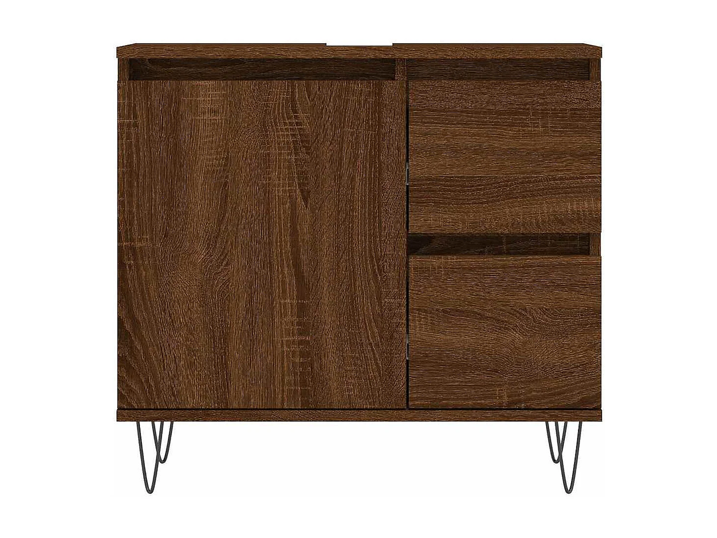 Badezimmerschrank Eiche braun 65x33x60 cm Holzwerkstoff