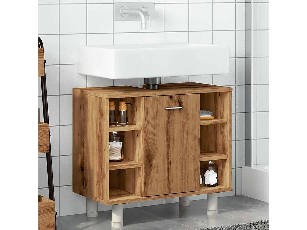 Armoire de salle de bain chêne artisanal 60x32x53,5 cm