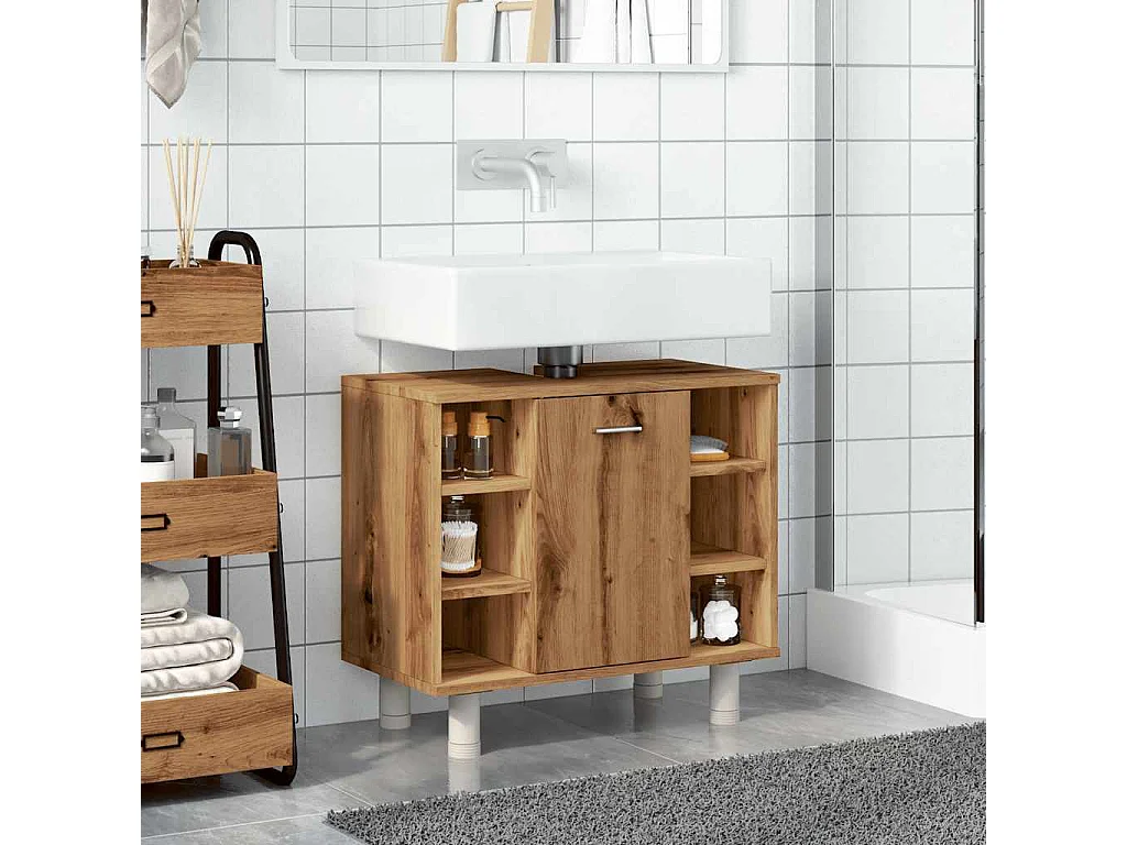 Armoire de salle de bain chêne artisanal 60x32x53,5 cm