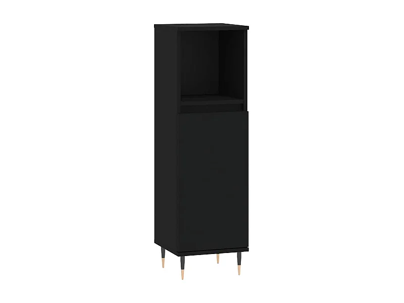 Mueble de baño negro 30x30x100 cm madera contrachapada
