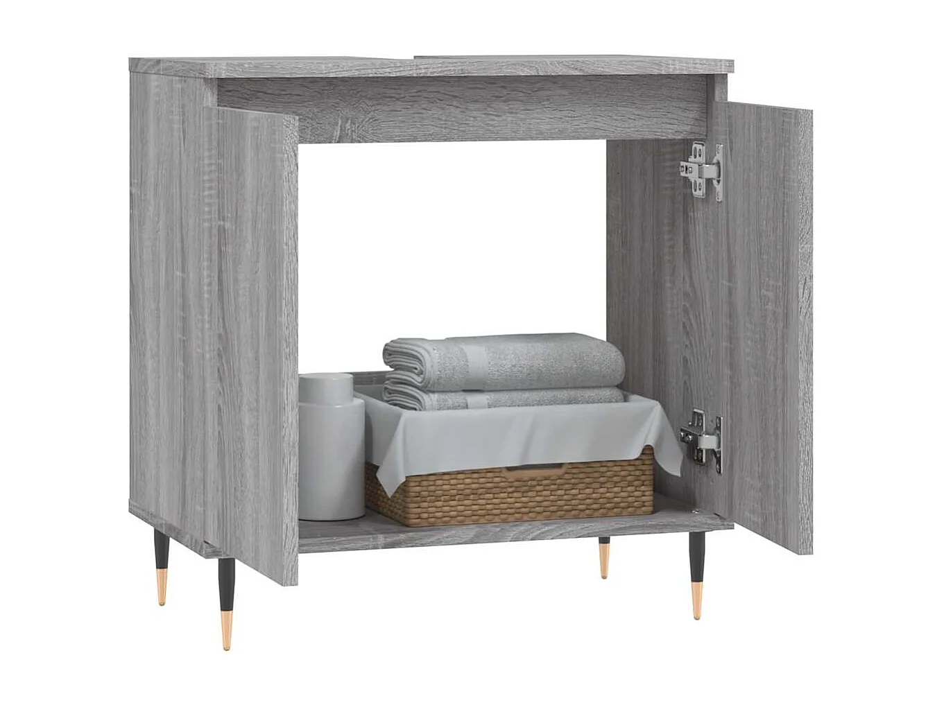 Mueble de baño Sonoma gris 58x33x60 cm madera de ingeniería