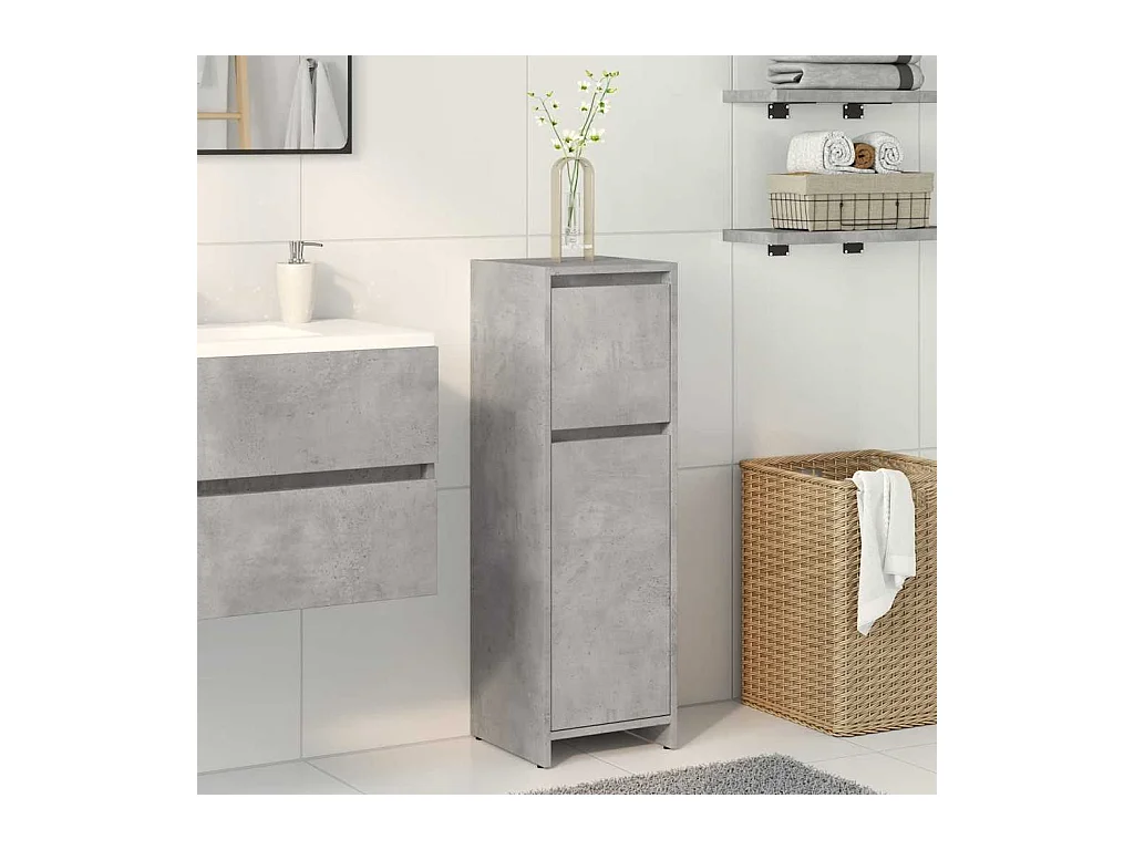 Mobile bagno grigio cemento 30x30x95 cm in truciolare