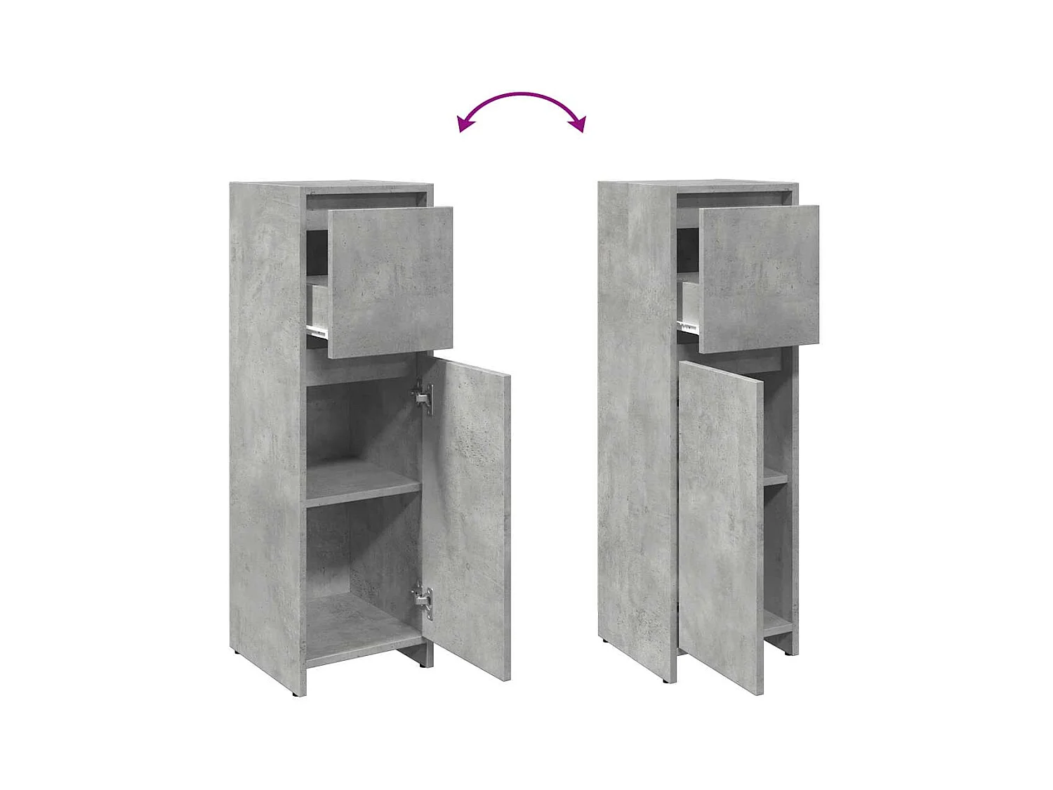 Mobile bagno grigio cemento 30x30x95 cm in truciolare