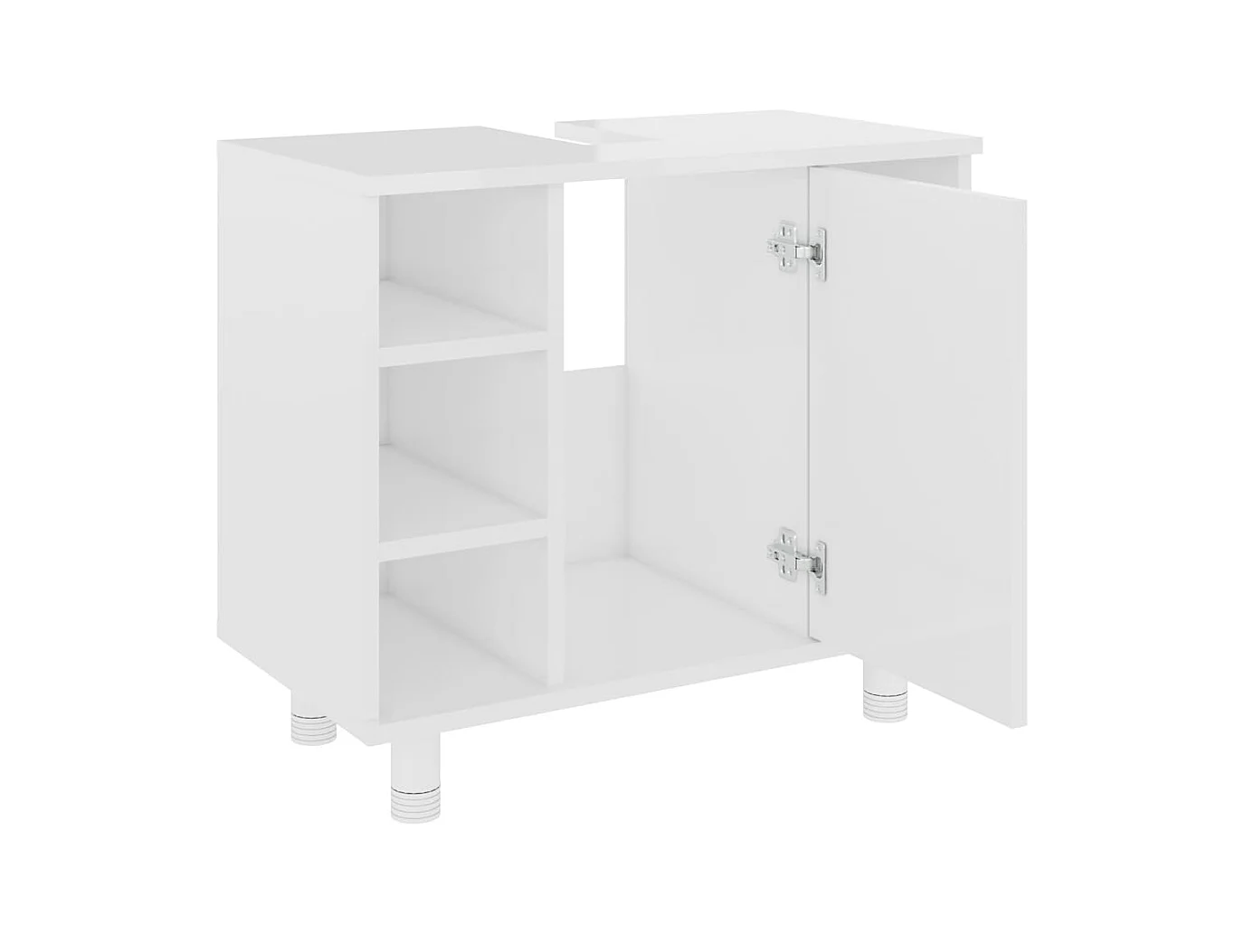 Badkamerkast glanzend wit bewerkt hout