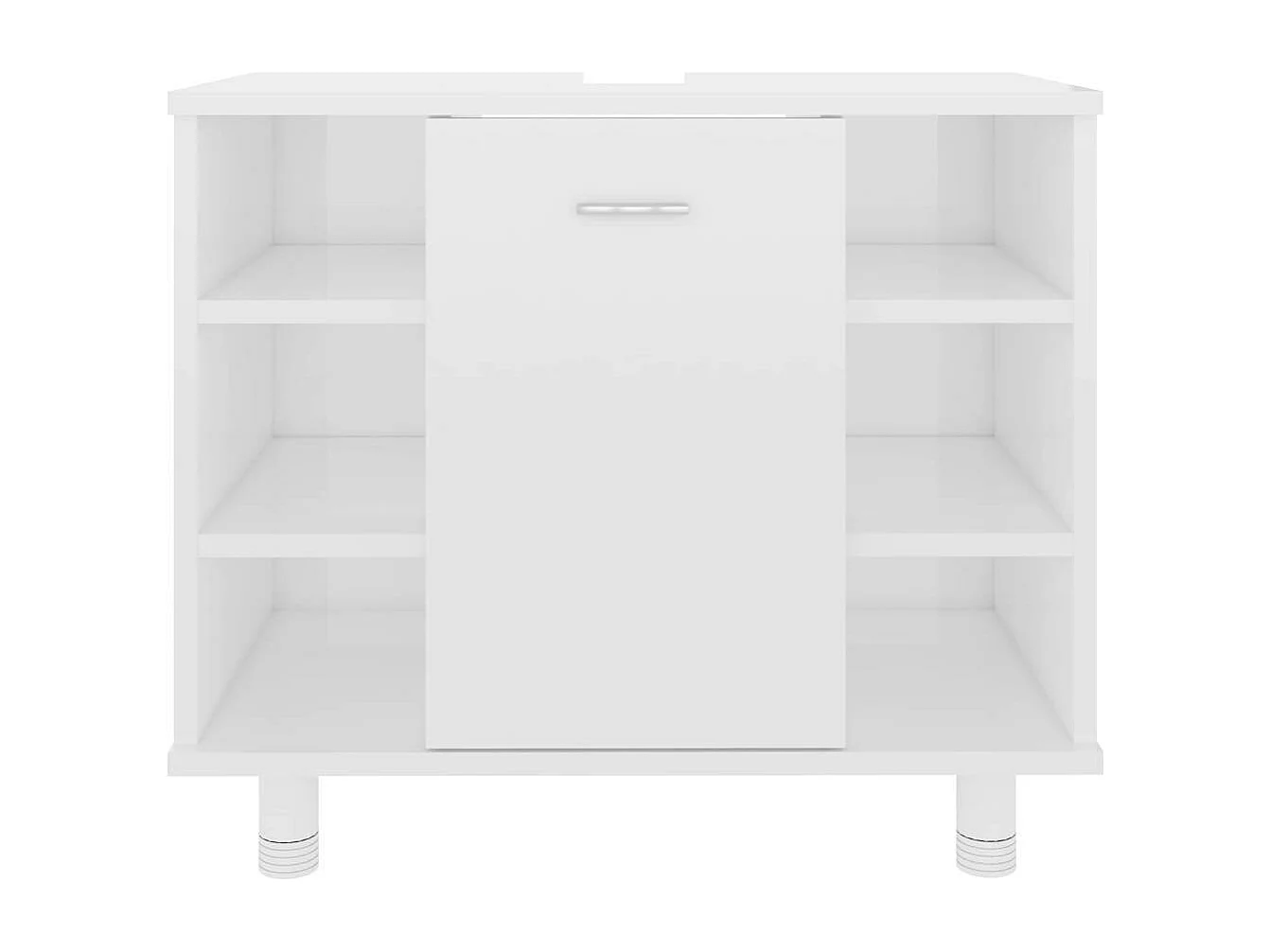 Mobiletto da bagno in legno ingegnerizzato bianco lucido