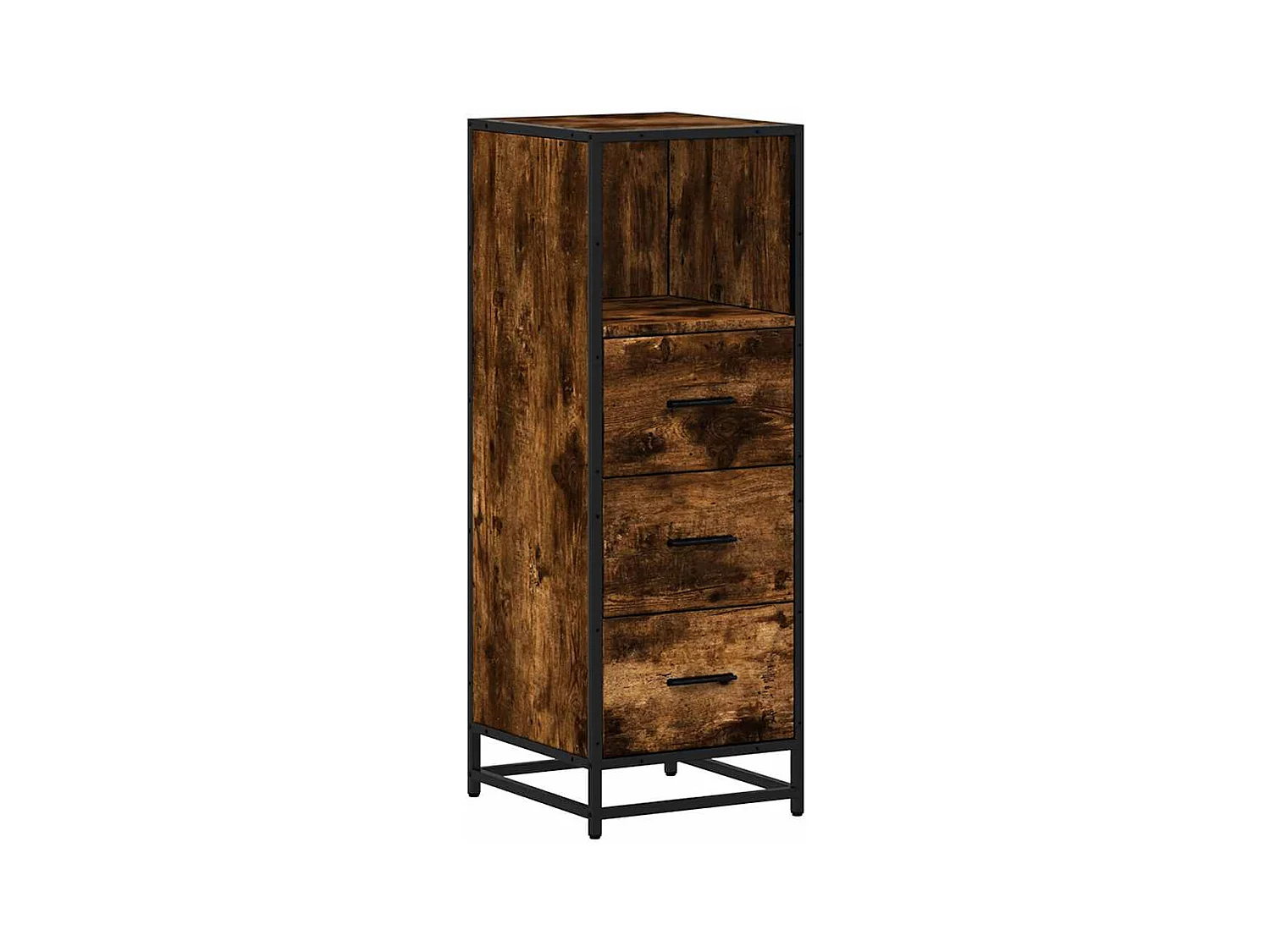 Armoire de bain chêne fumé 35x37,5x100cm bois d'ingénierie