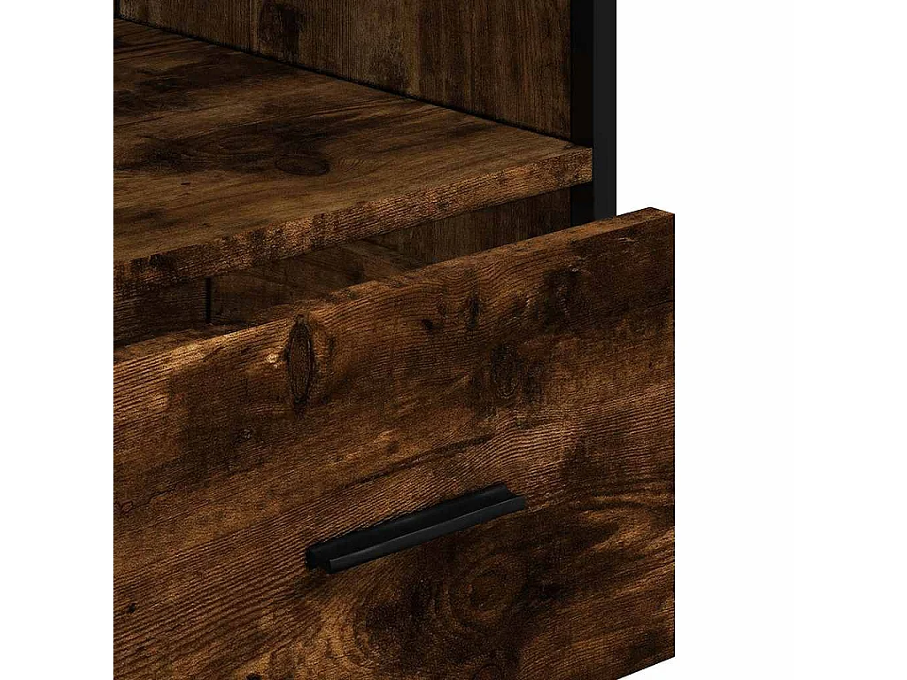 Mueble de baño roble ahumado 35x37,5x100cm madera de ingeniería