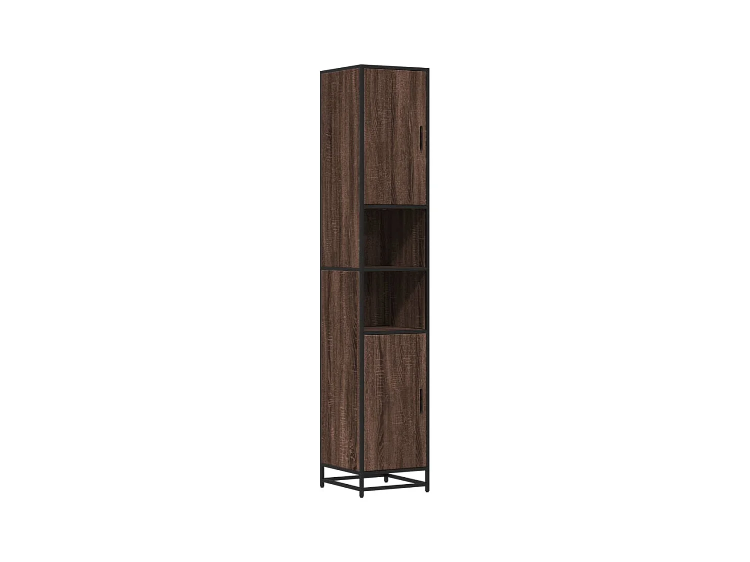 Armoire de salle de bain chêne marron bois d'ingénierie métal