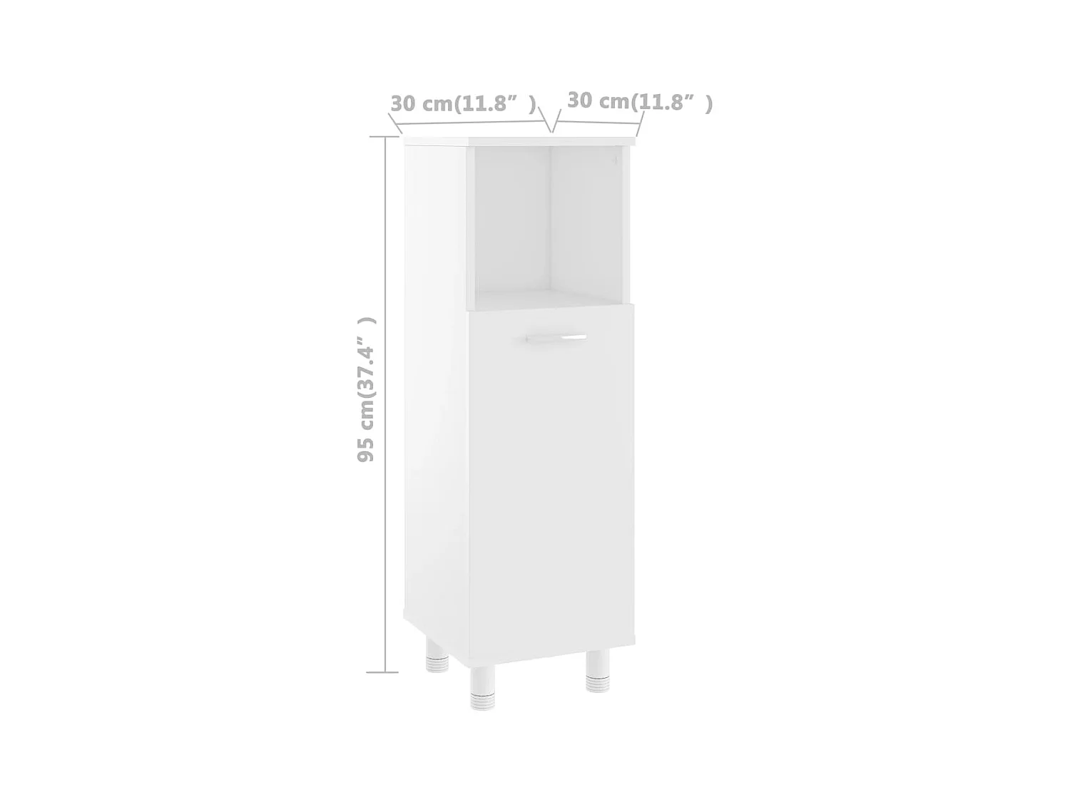 Badkamerkast Wit 30x30x95 cm Technisch hout