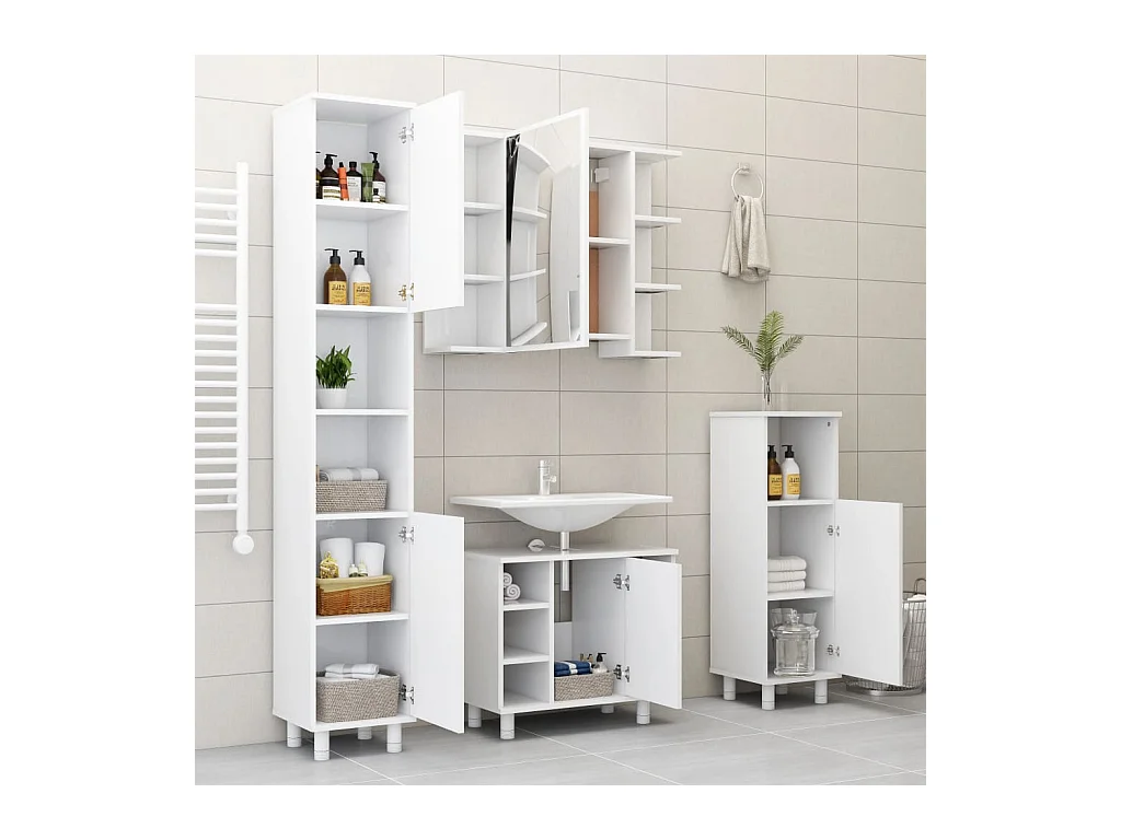 Badkamerkast Wit 30x30x95 cm Technisch hout