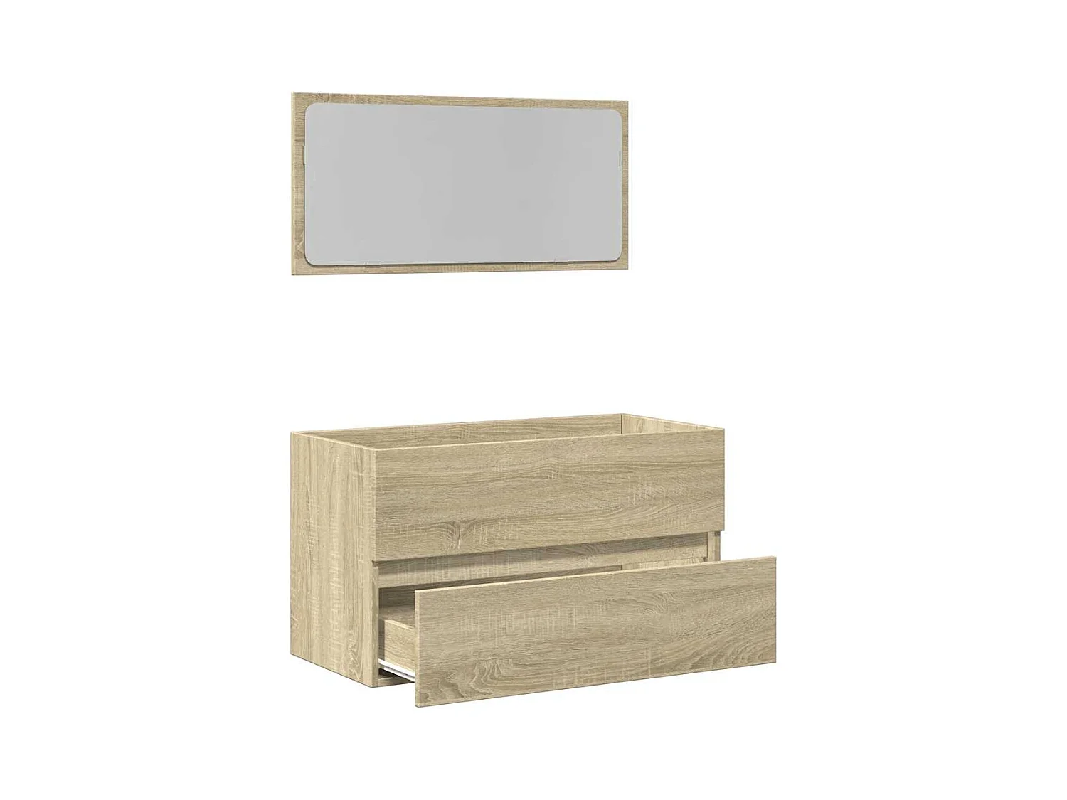 Badkamermeubel met spiegel Sonoma eiken 80x38,5x45 cm