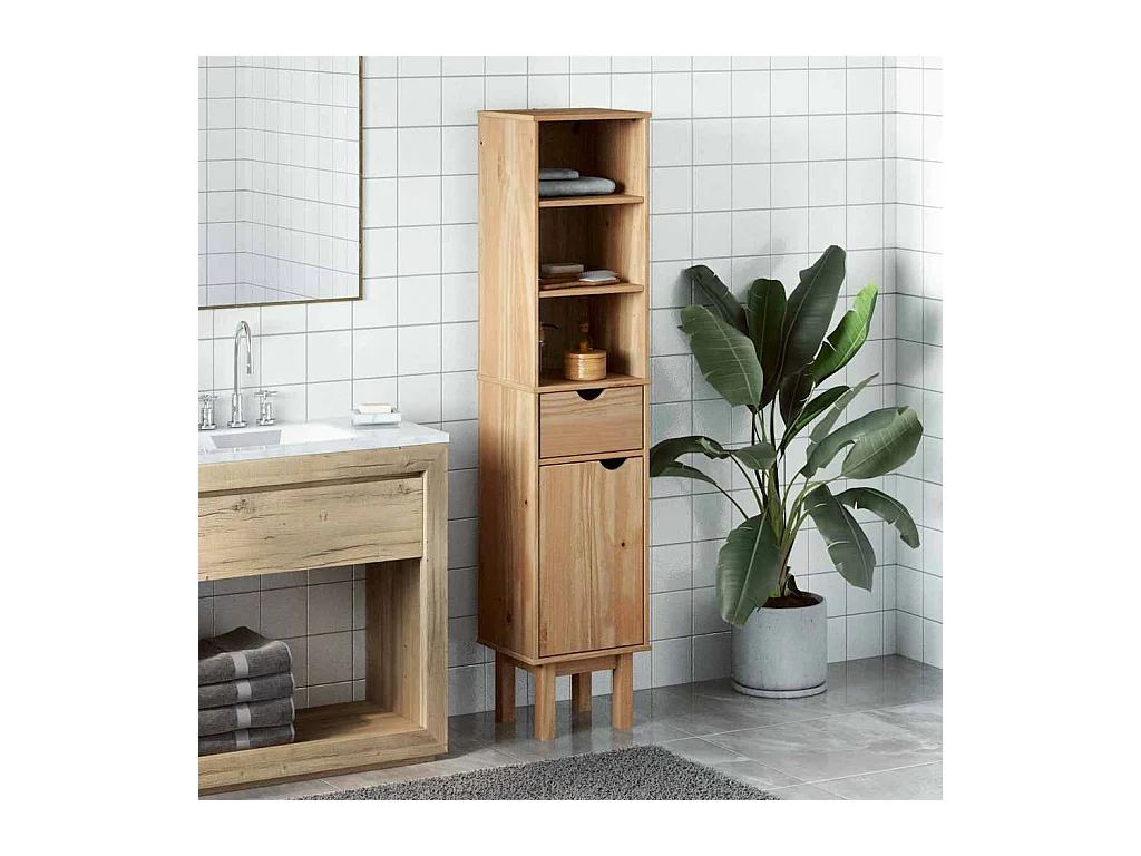 OTTA badkamerkast 35x30x159 cm massief grenenhout