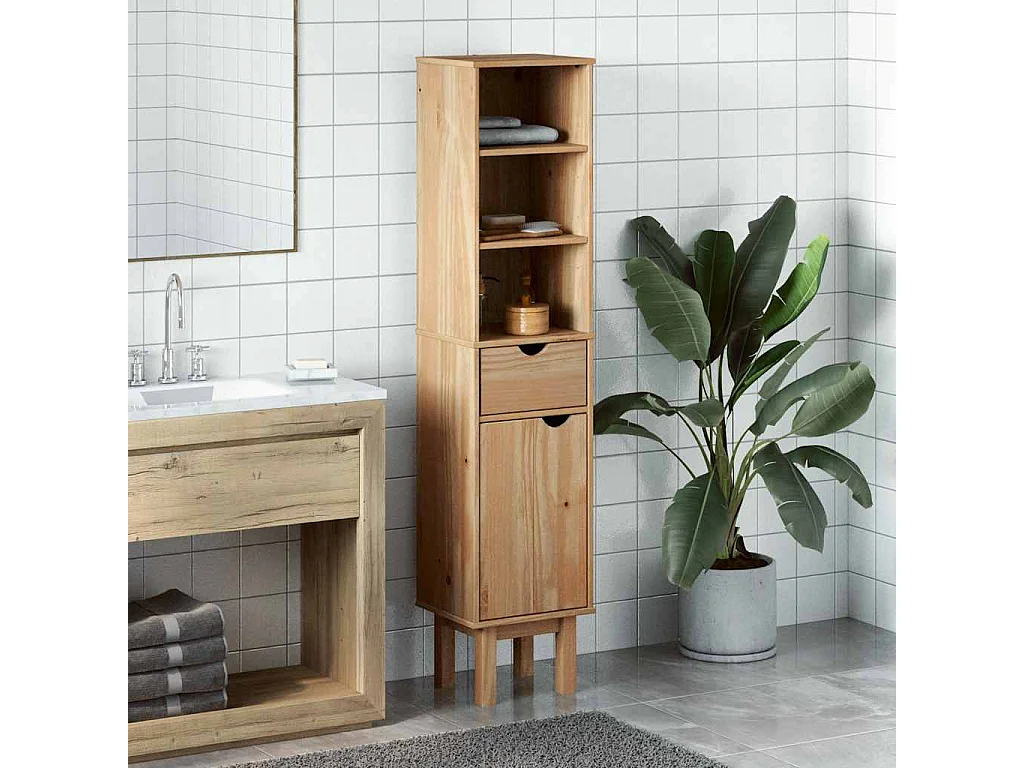 Mueble de baño OTTA 35x30x159 cm madera maciza de pino