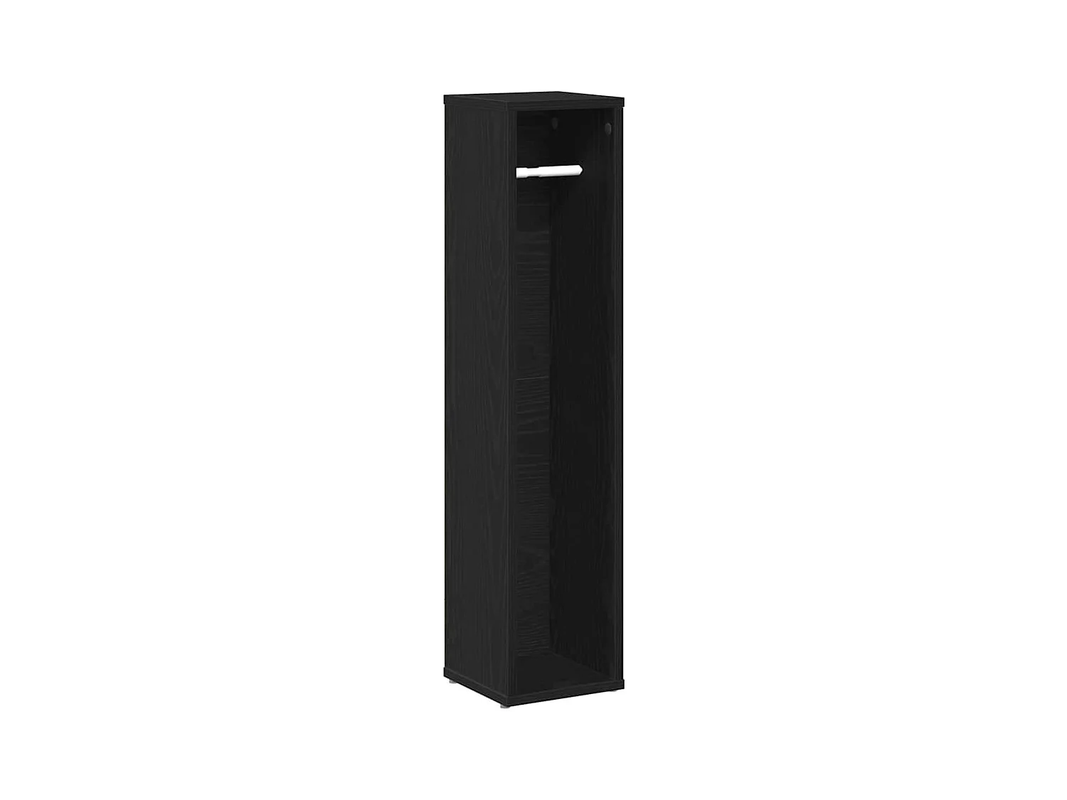 Meuble de salle de bain avec porte-rouleau noir 20,5x20x90 cm