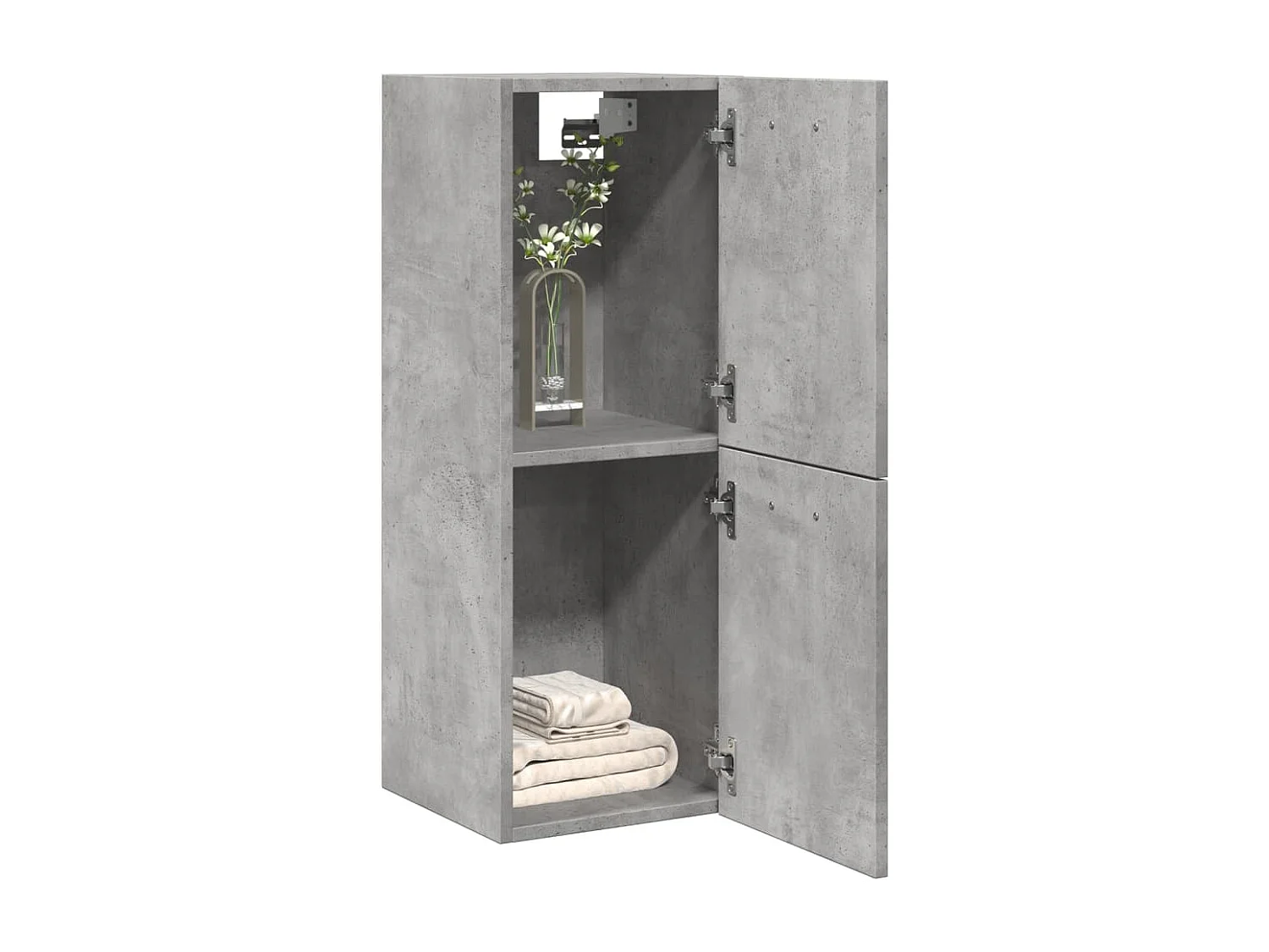 Armoire de salle de bain suspendue gris béton bois d'ingénierie