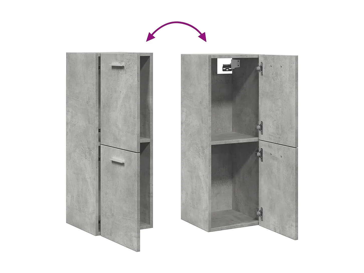 Armoire de salle de bain suspendue gris béton bois d'ingénierie