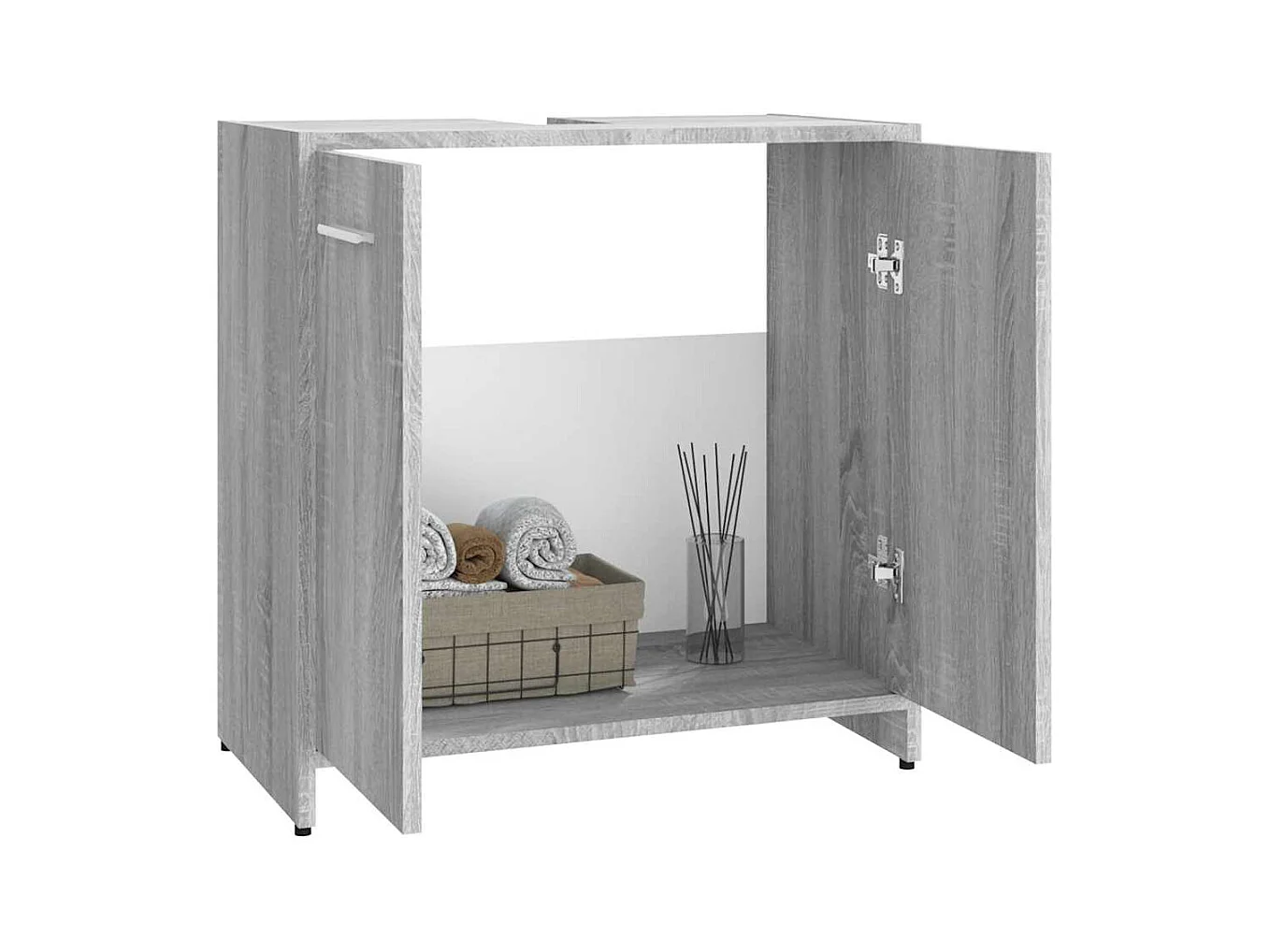 Sonoma Grey Badkamerkast 60x33x60 cm Bewerkt Hout
