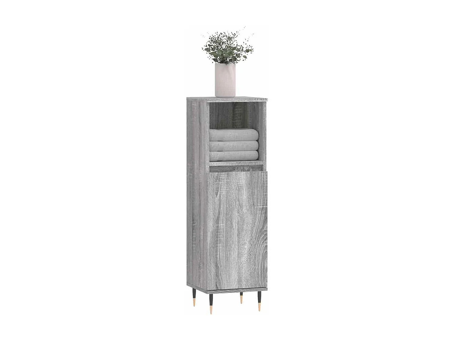 Mueble de baño Sonoma gris 30x30x100 cm