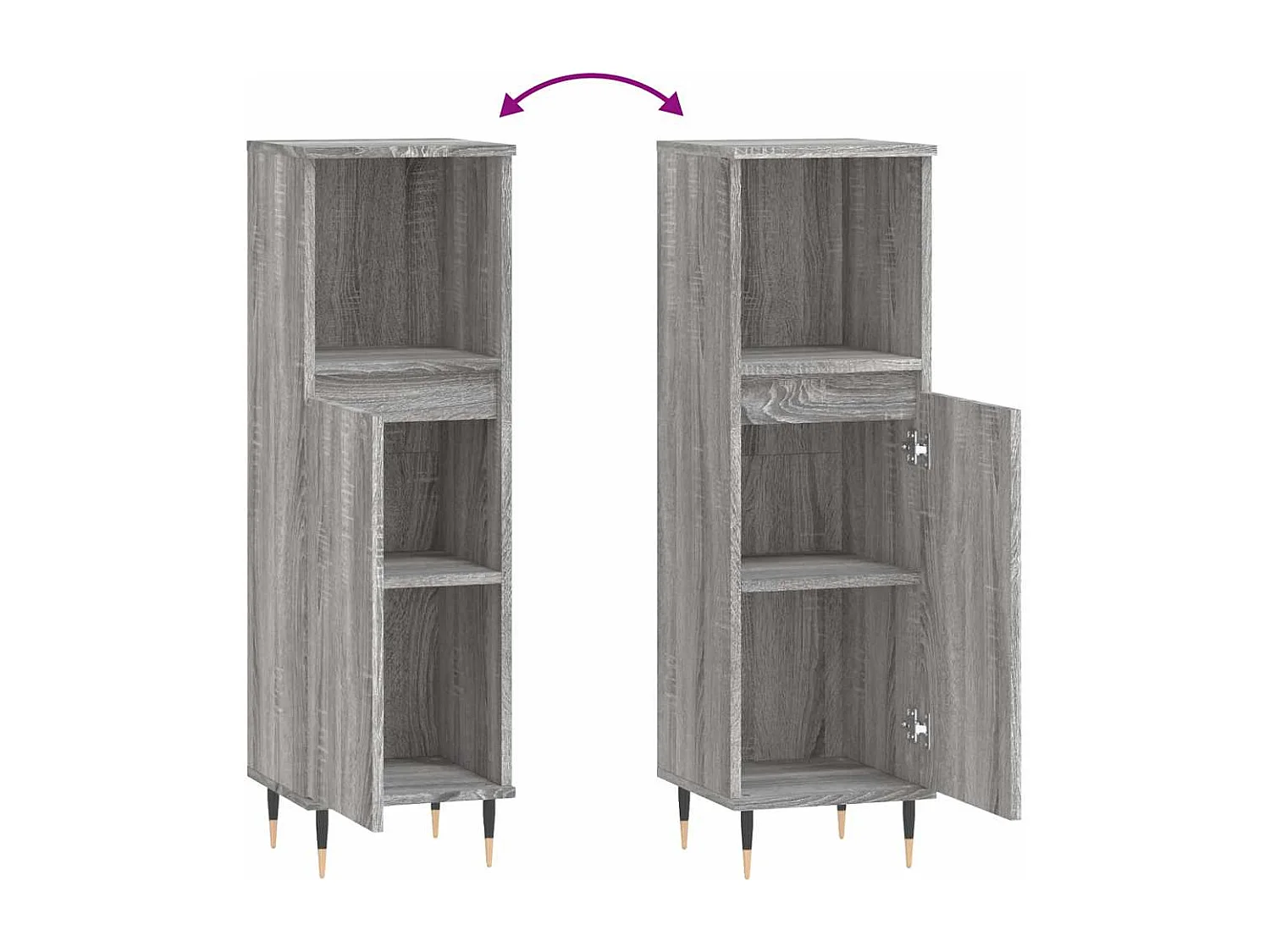 Mueble de baño Sonoma gris 30x30x100 cm