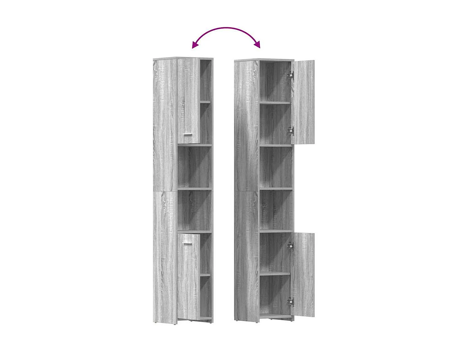 Mueble de baño Sonoma gris 30x30x183,5 cm Madera de ingeniería