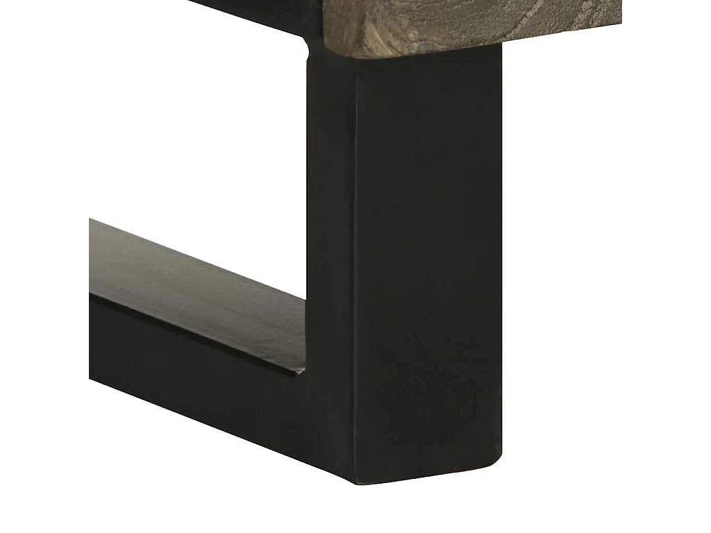 Armoire de salle de bain noir 38x33x160 cm bois massif manguier