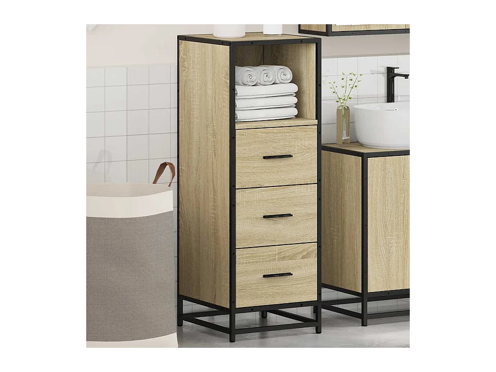 Mueble de baño roble Sonoma 35x37,5x100 cm