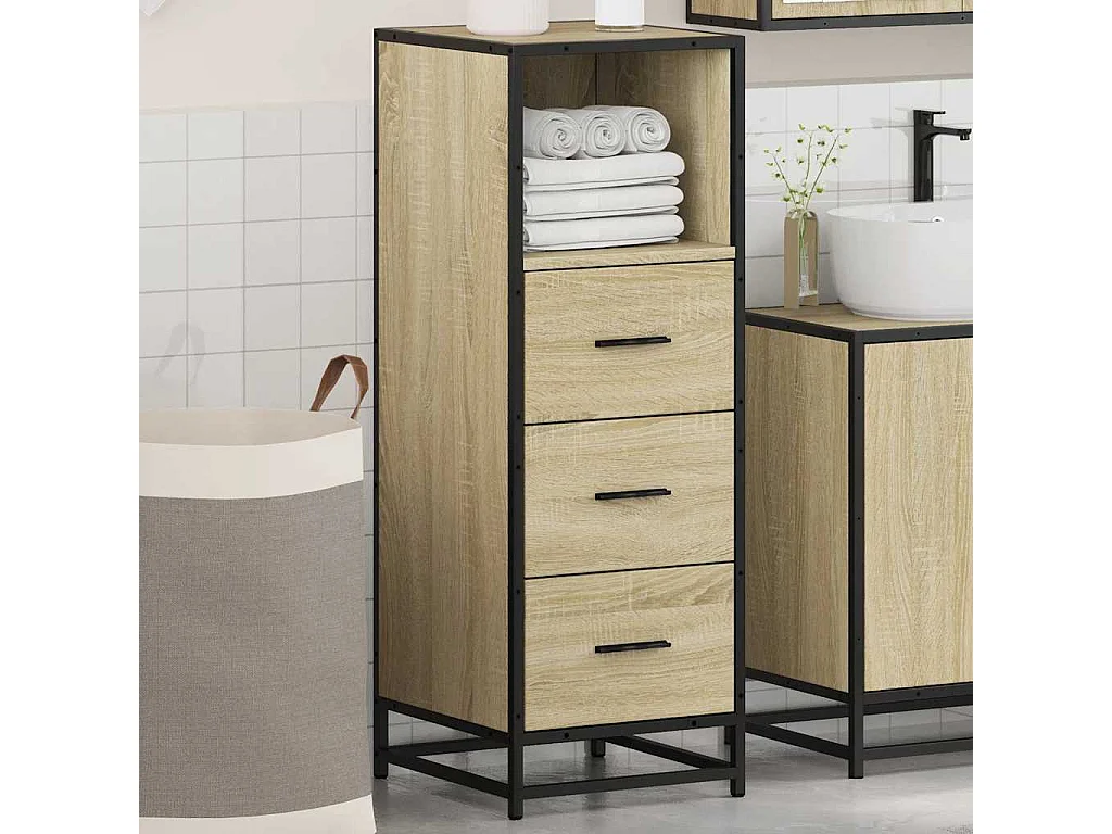 Mueble de baño roble Sonoma 35x37,5x100 cm