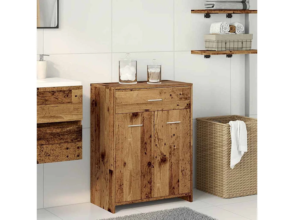 Mobile bagno in legno vecchio 60x33x80 cm in legno ingegnerizzato