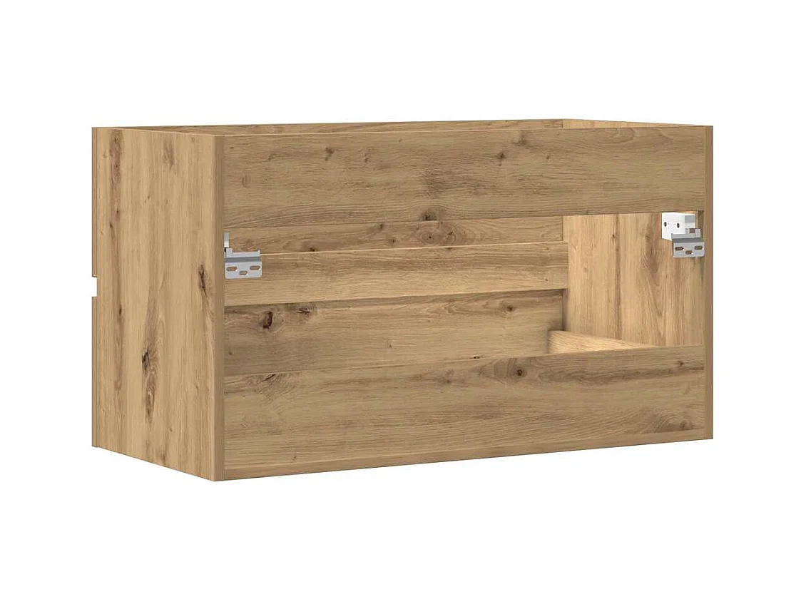 Hangende badkamerkast, handgemaakt eikenhout, 80x38,5x45cm