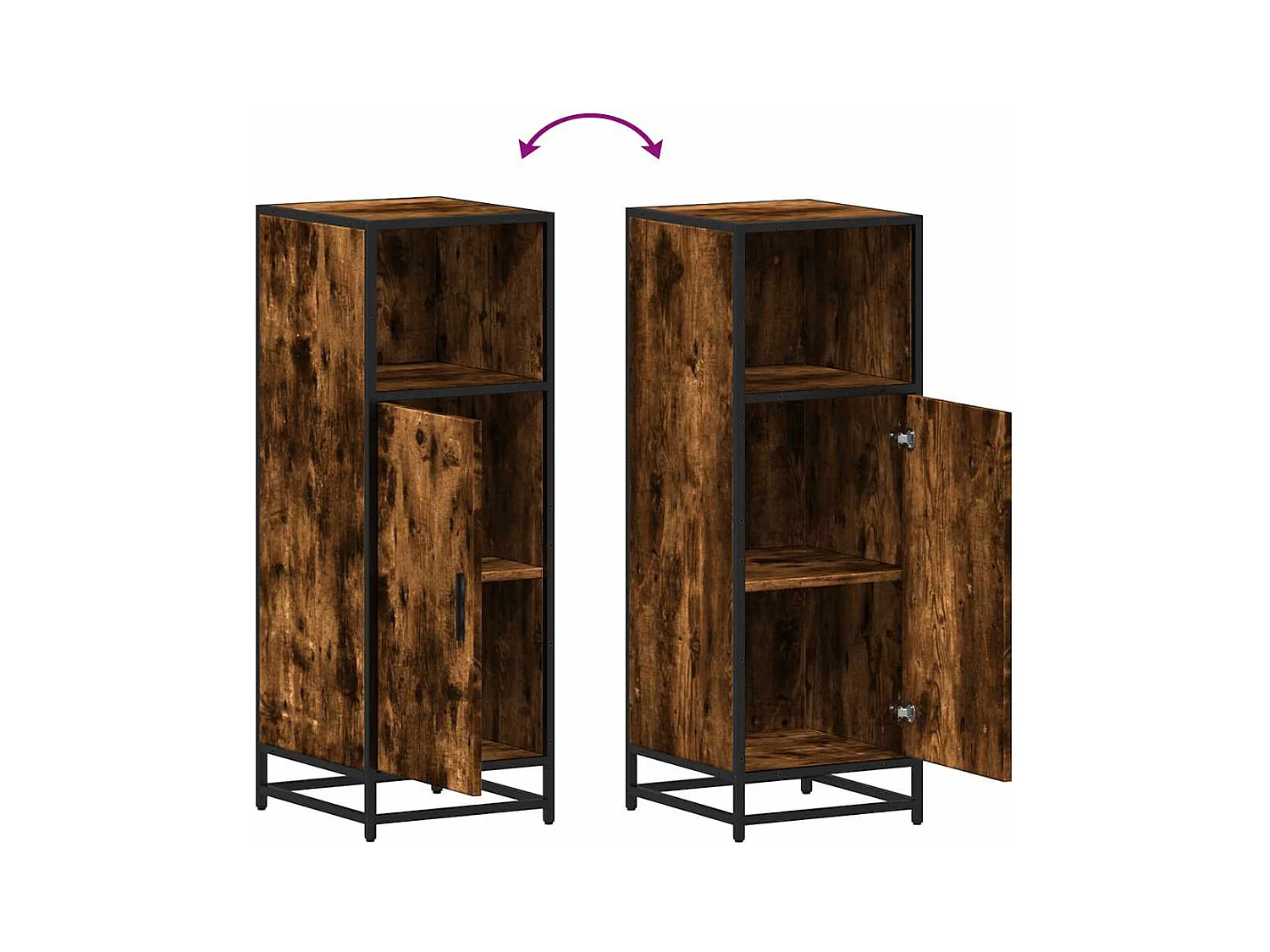 Mueble de baño roble ahumado 35x37,5x100cm madera de ingeniería