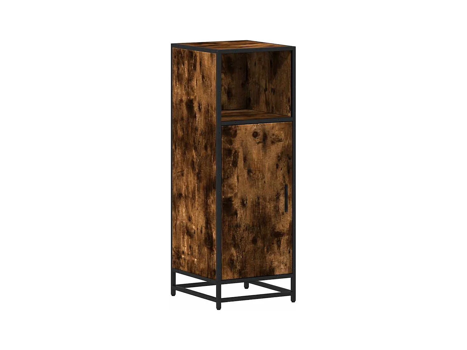 Armoire de bain chêne fumé 35x37,5x100cm bois d'ingénierie