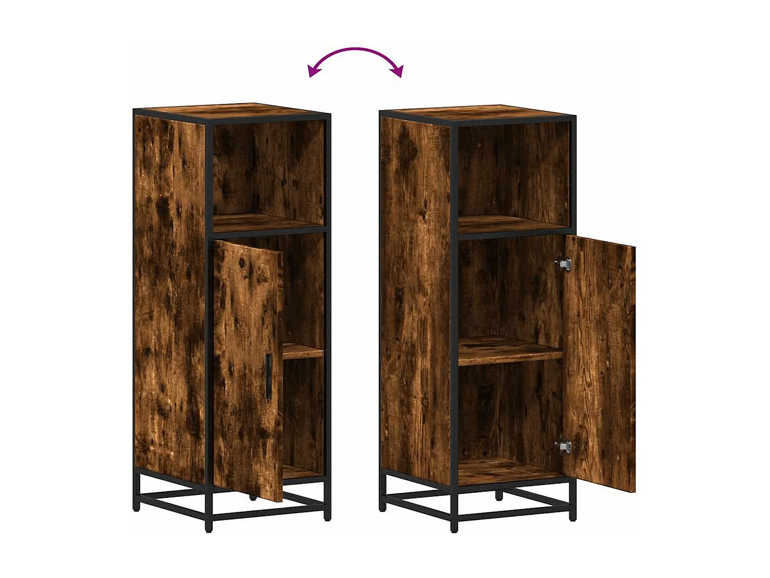 Mueble de baño roble ahumado 35x37,5x100cm madera de ingeniería