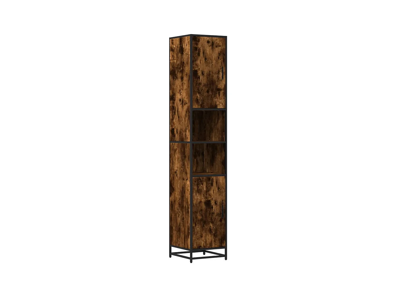 Armoire de salle de bain chêne fumé bois d'ingénierie et métal
