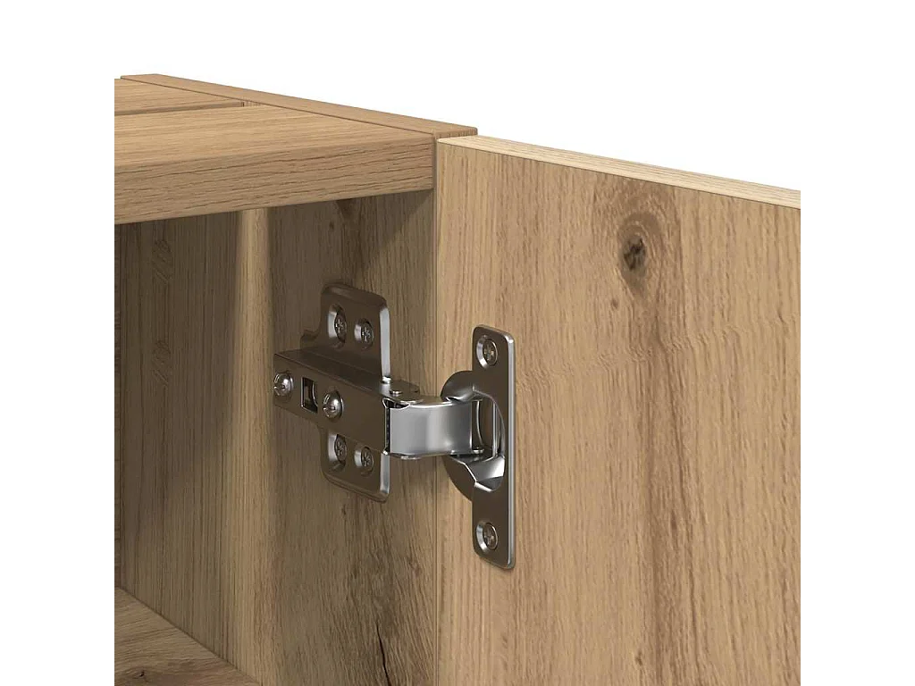 Meuble de salle de bain avec porte-rouleau chêne artisanal