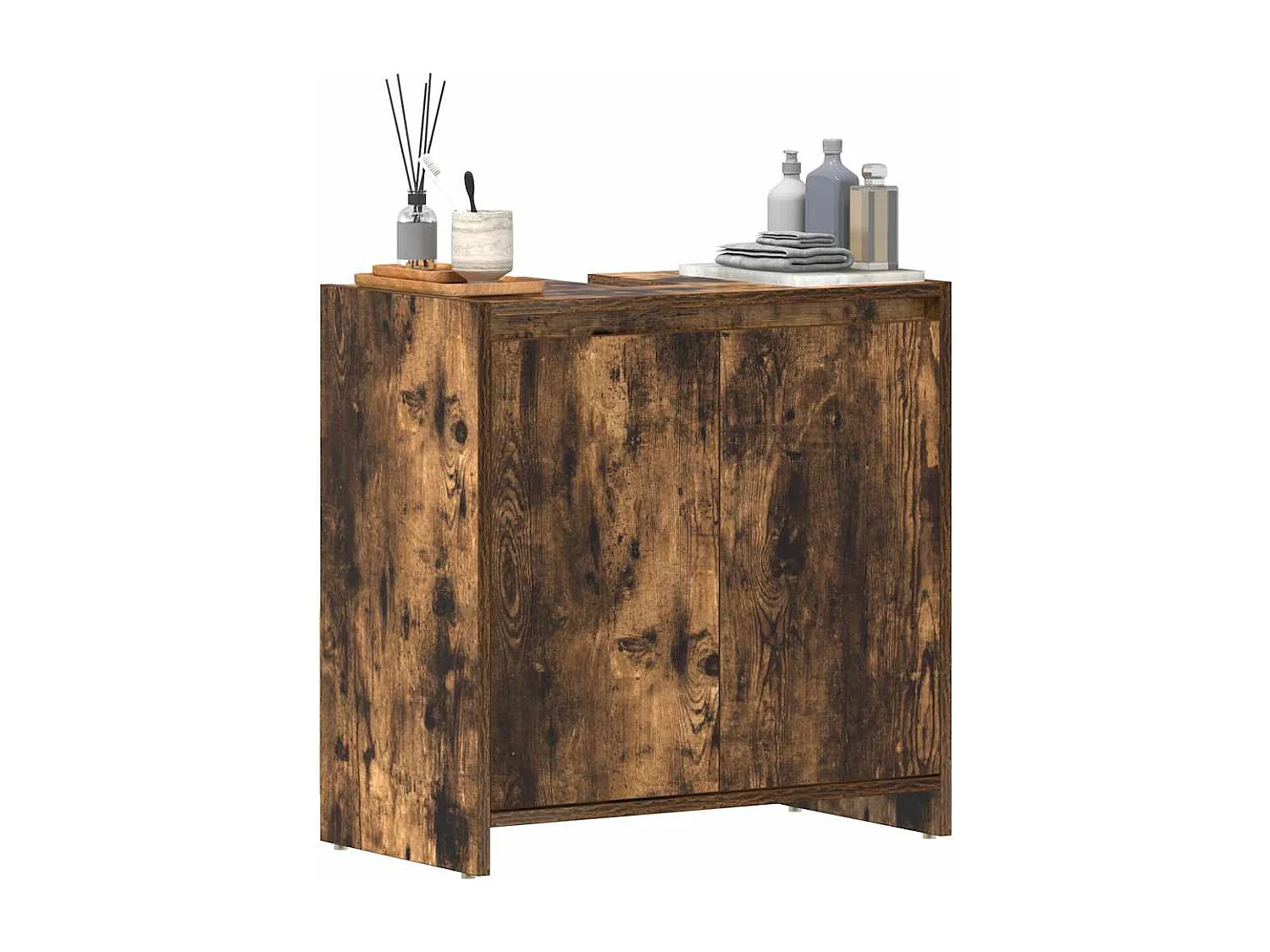 Mueble de baño Roble ahumado 60x33x61 cm Madera de ingeniería