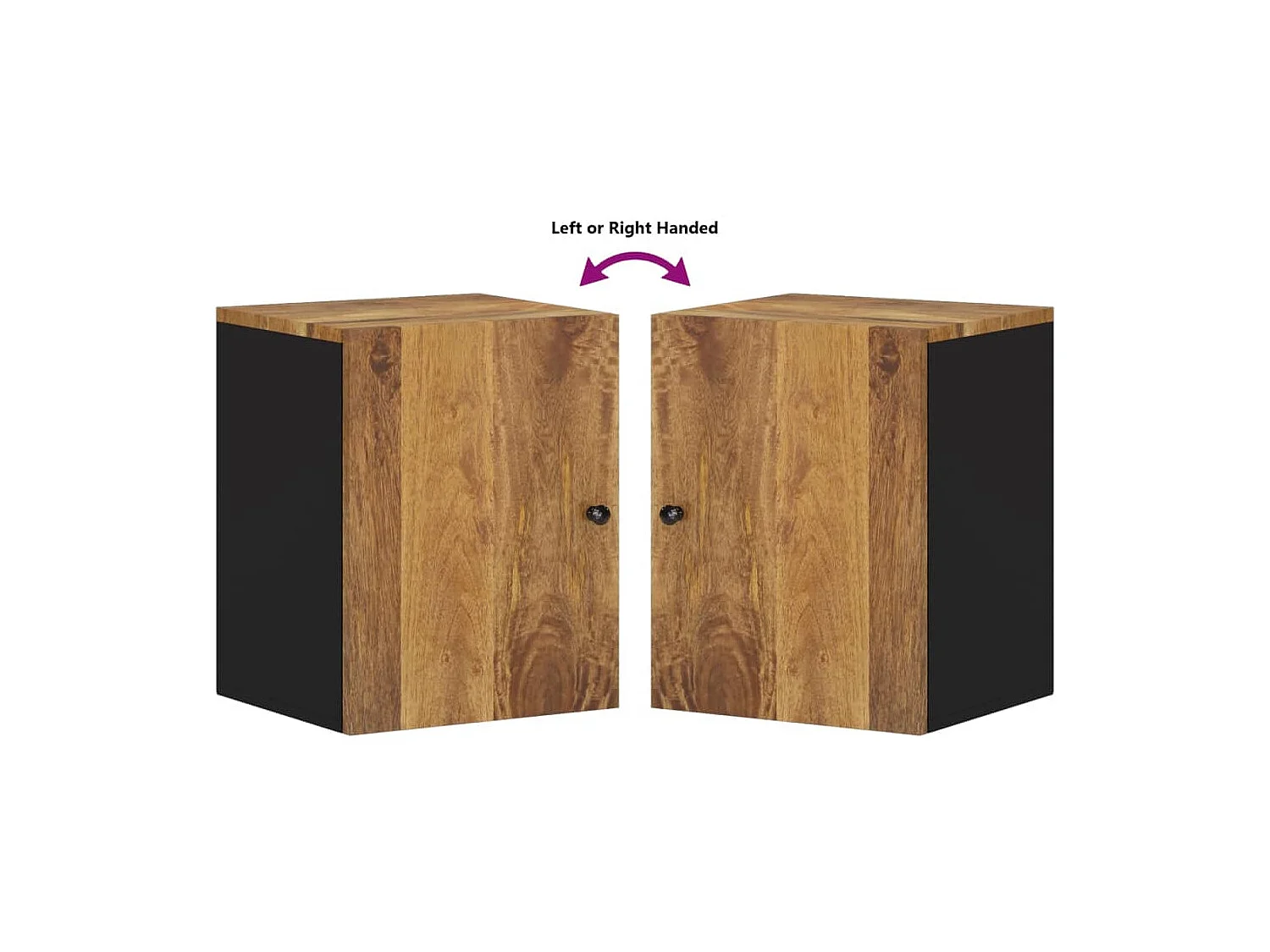 Mobiletto da bagno sospeso 38x33x48cm in legno massello di mango