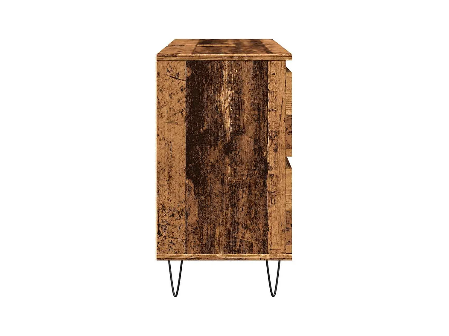 Badkamerkast oud hout 80x33x60 cm bewerkt hout