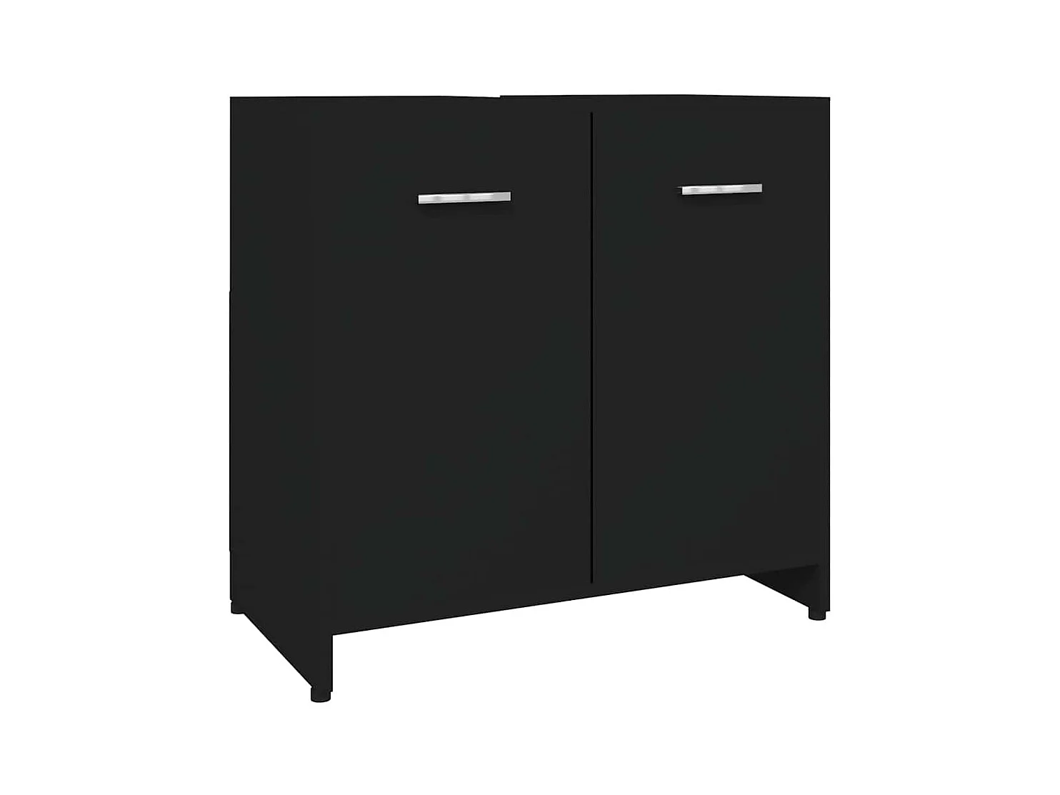 Zwarte badkamerkast 60x33x61 cm Technisch hout