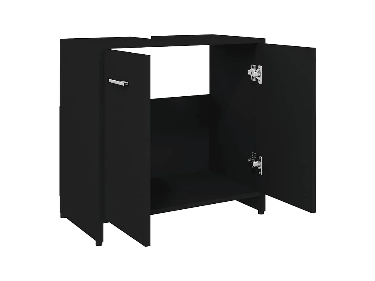 Zwarte badkamerkast 60x33x61 cm Technisch hout