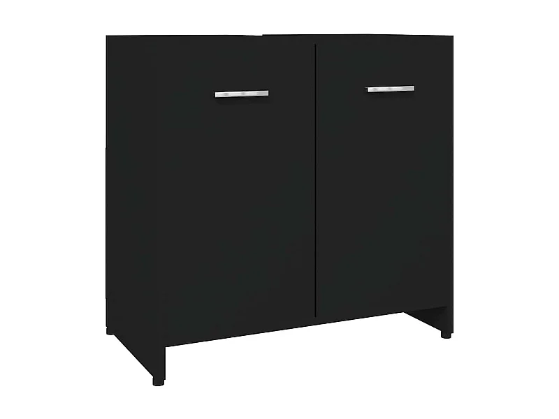 Schwarzer Badezimmerschrank 60x33x61 cm Holzwerkstoff