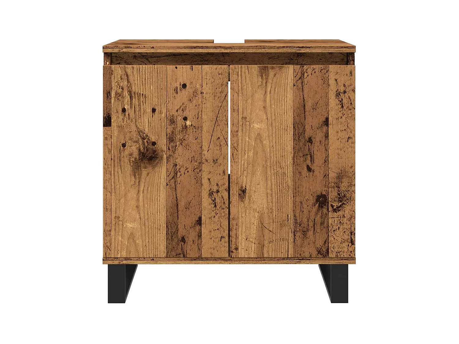 Badkamerkast oud hout 58x33x60 cm bewerkt hout